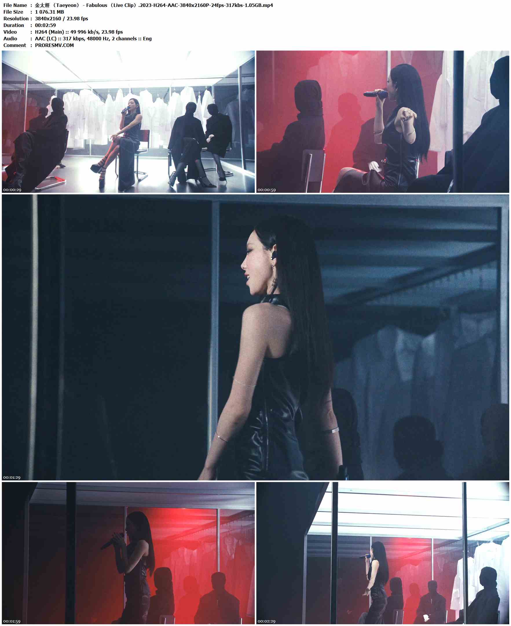 金太妍 （Taeyeon） - Fabulous （Live Clip）.2023-H264-AAC-3840x2160P-24fps-317kbs-1.05GB官方MV_高清MV